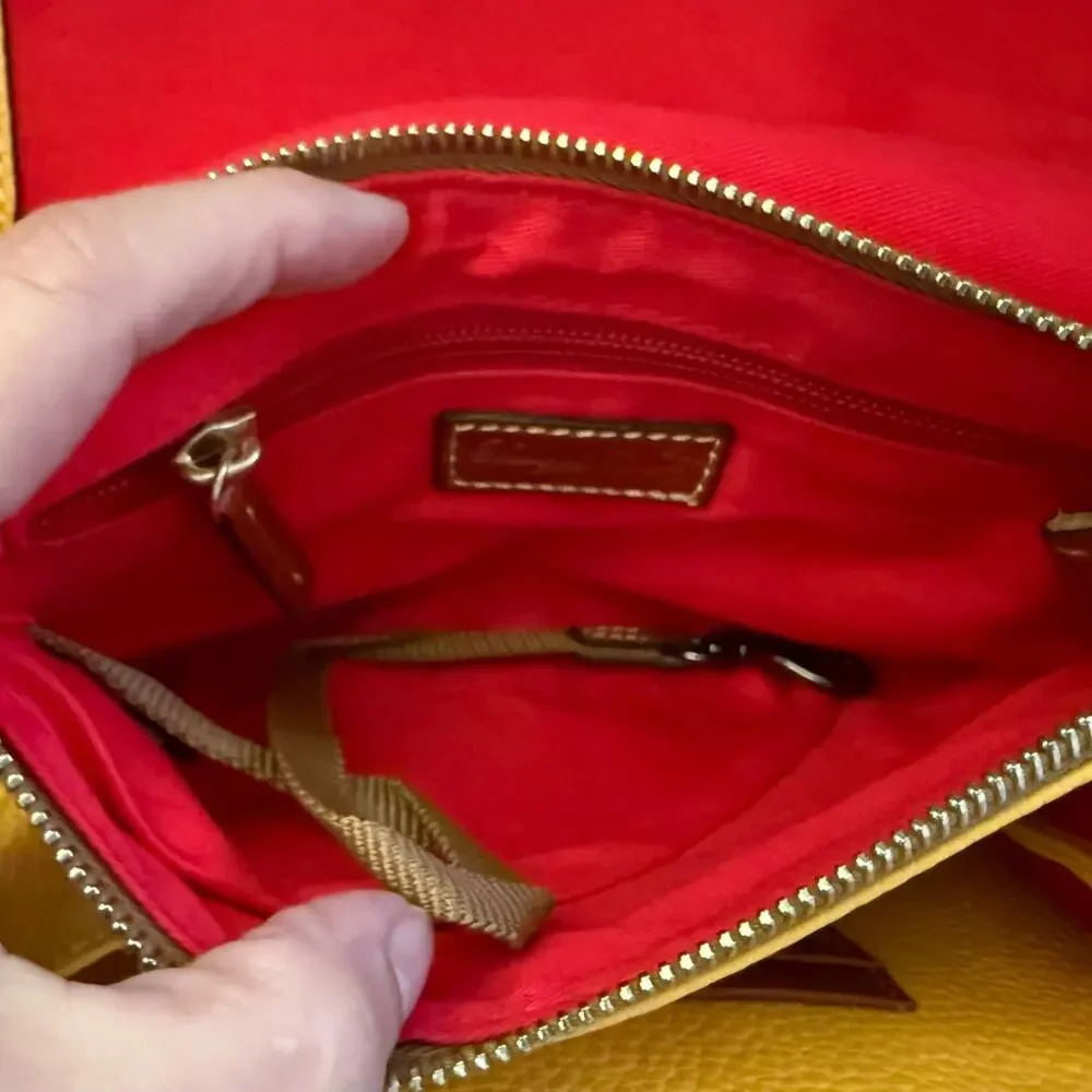 Dooney & Bourke Yellow All Weather Leather Crossbody & Matching Wallet